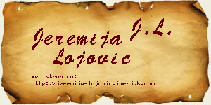 Jeremija Lojović vizit kartica